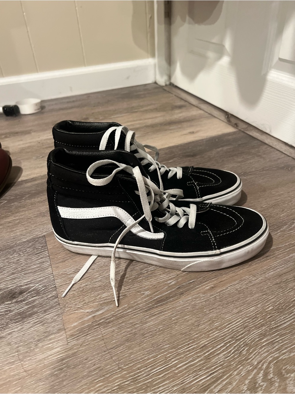 Vans Black & White High Top Skate Shoes